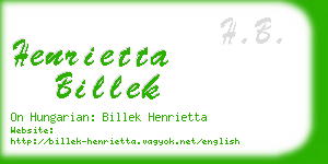 henrietta billek business card